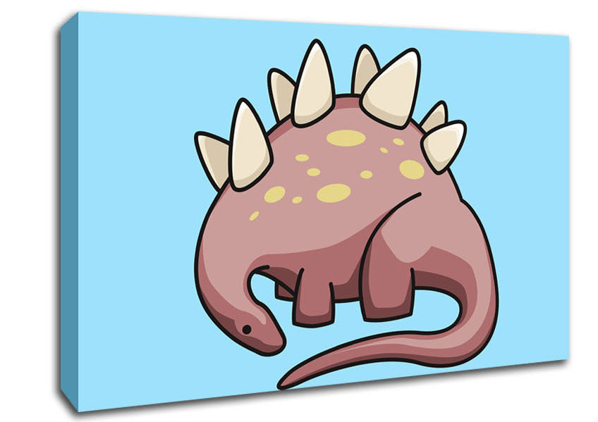 Herbivore Dinosaur Baby Blue Canvas Wall Art
