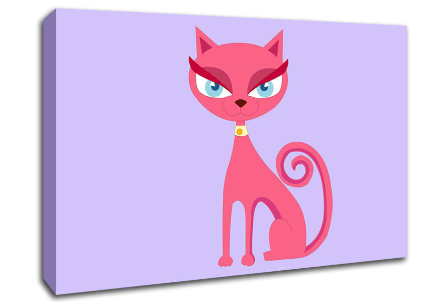 Posh Cat Lilac Canvas Wall Art