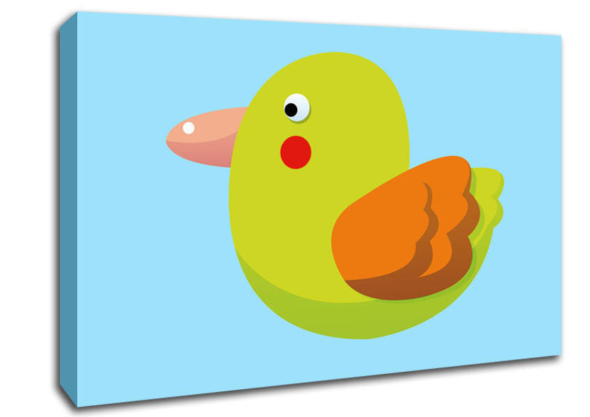 Red Spot Bird Baby Blue Canvas Wall Art