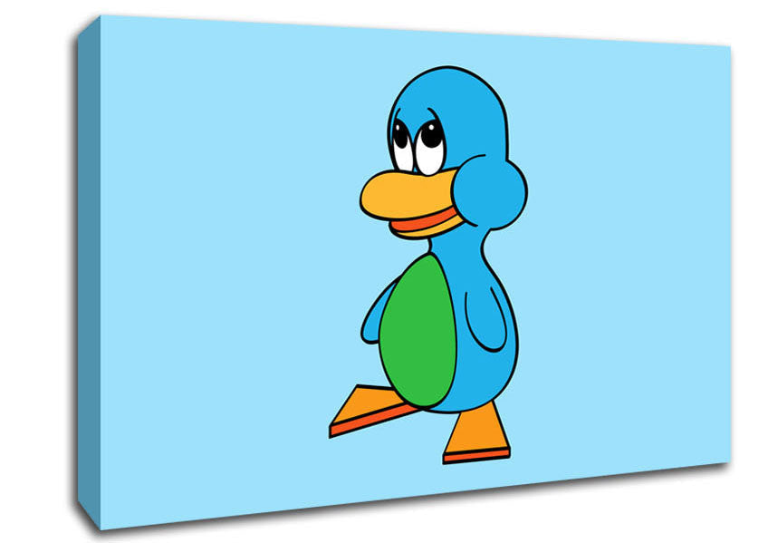 Sad Duck Baby Blue Canvas Wall Art