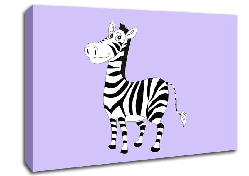 Standing Zebra Lilac Canvas Wall Art