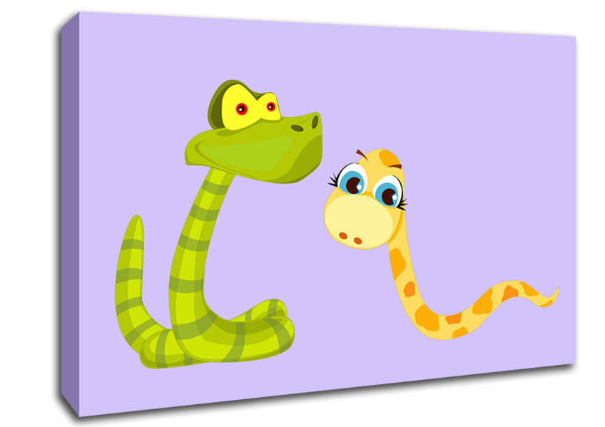 Two Snakes Lilac Canvas Wall Art