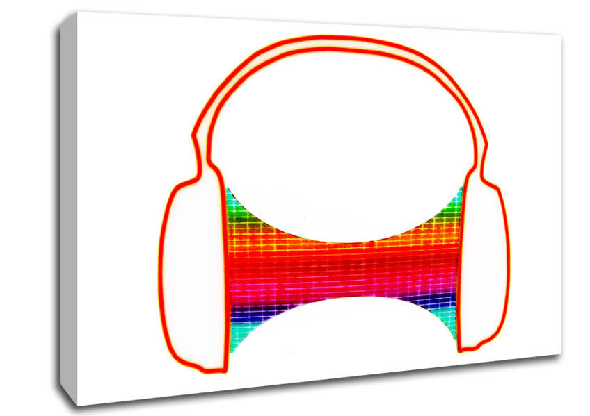 Headphone Funk White Canvas Wall Art
