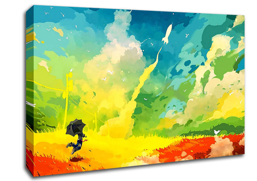 Clouds Multicolour Canvas Wall Art