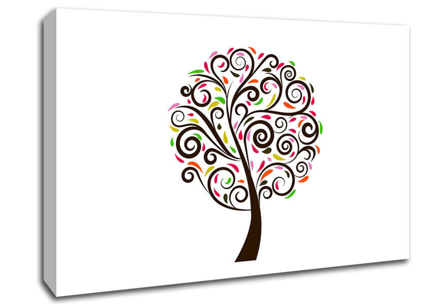 Multi-Coloured Tree Canvas Wall Art