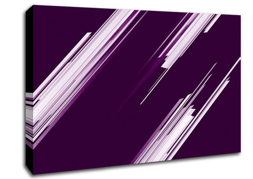 Shards Of Colour White On Purple Canvas Wall Art