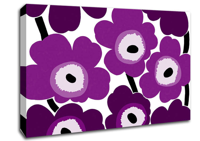 Purple Poppies Canvas Wall Art