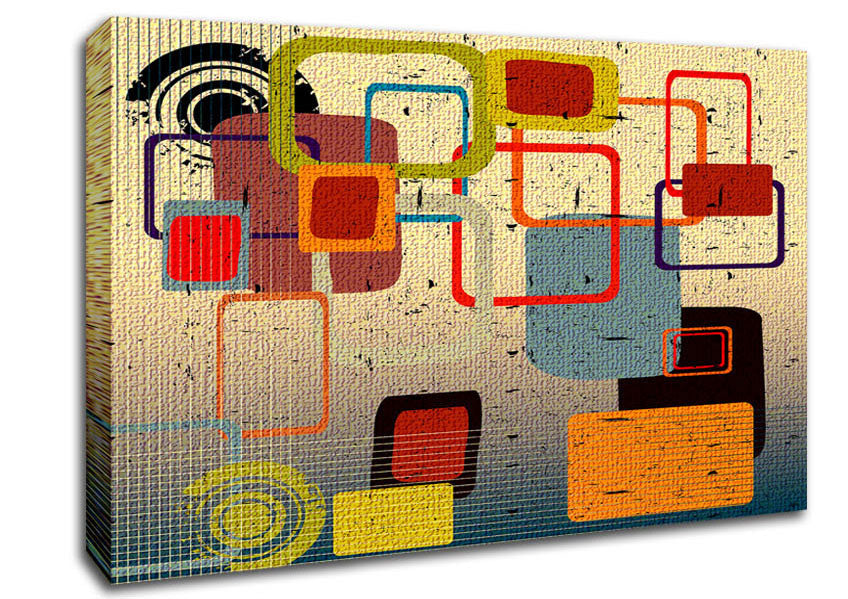 Retro Squares Canvas Wall Art