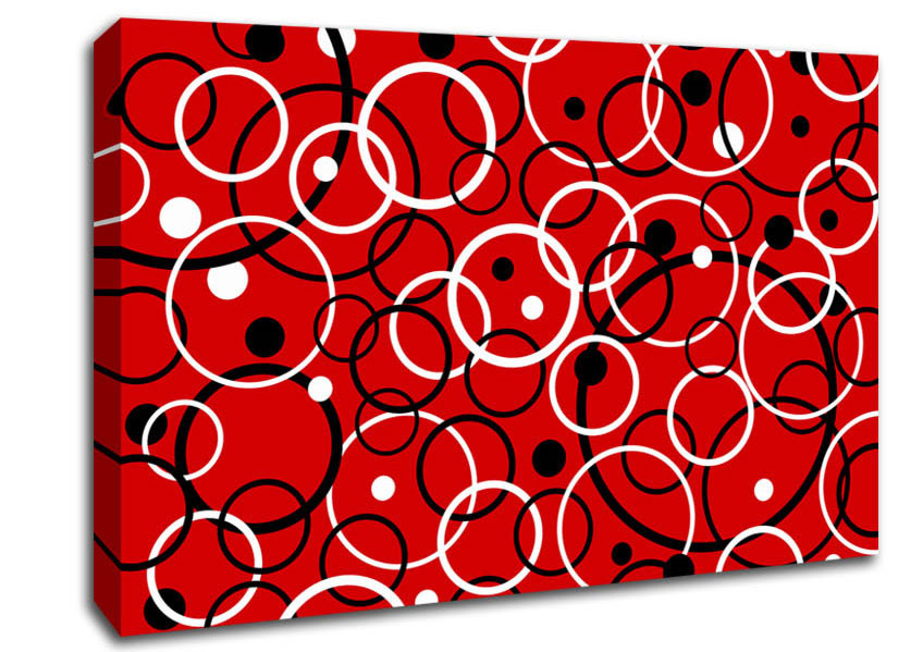 Joining The Dots Red Canvas Wall Art