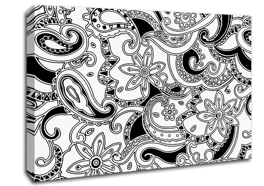 Pasley Garden Black On White Canvas Wall Art