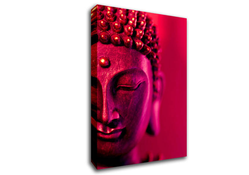 Buddha Face Pink Canvas Wall Art