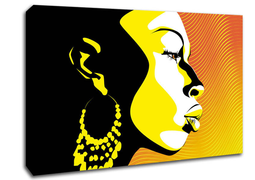 African Female Bathed In Golden Light Canvas Wall Art