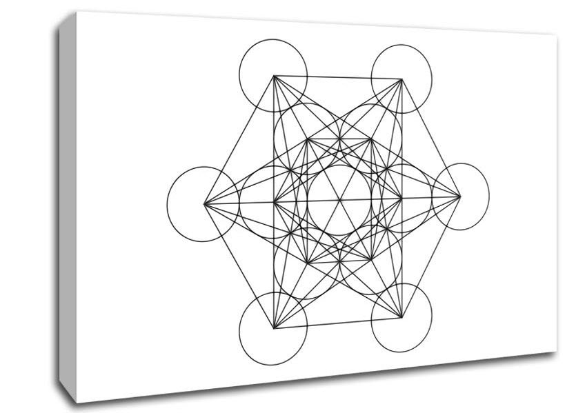 Metatrons Cube Drawing Canvas Wall Art