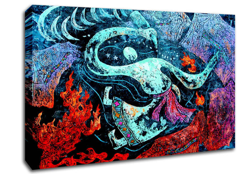 Tibetan Blue Warrior Canvas Wall Art