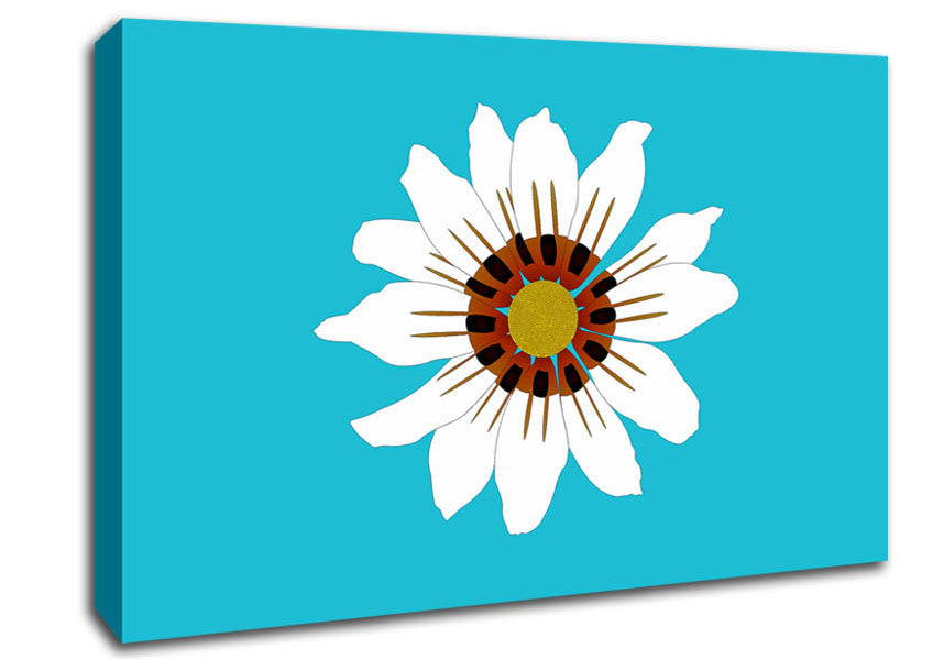 White Daisy Blues Canvas Wall Art