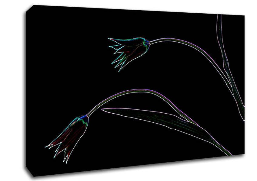 Abstarct Neon Floral 27 Canvas Wall Art