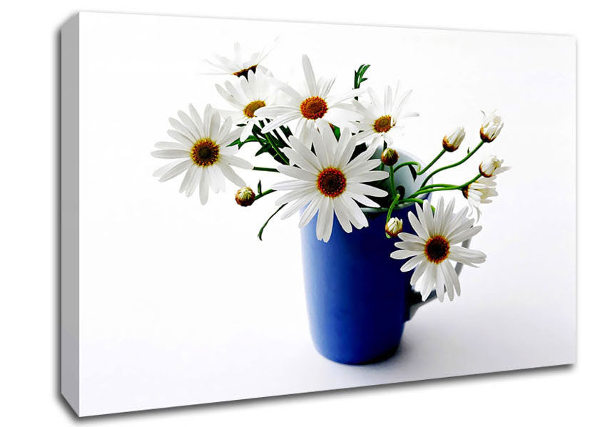 A Vase Of White Daisies Canvas Wall Art
