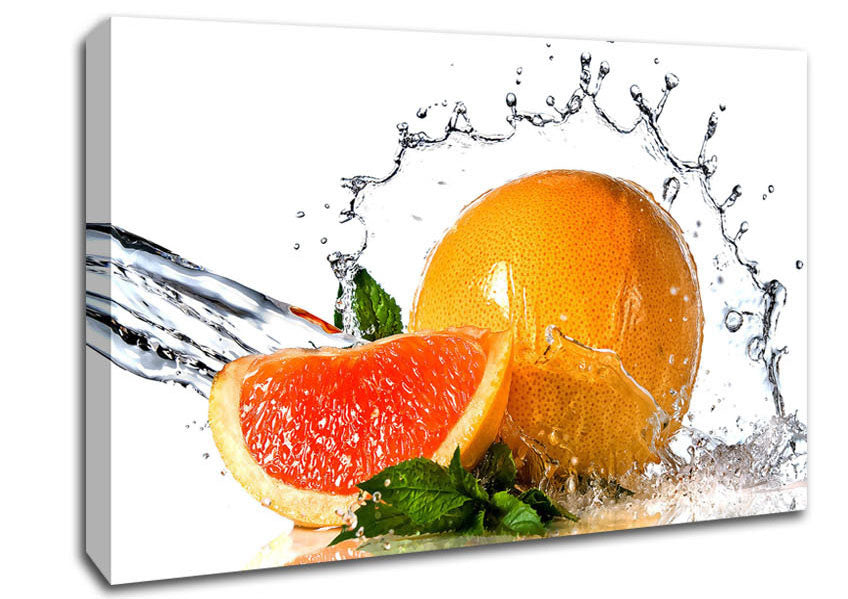 Orange And Mint Canvas Wall Art