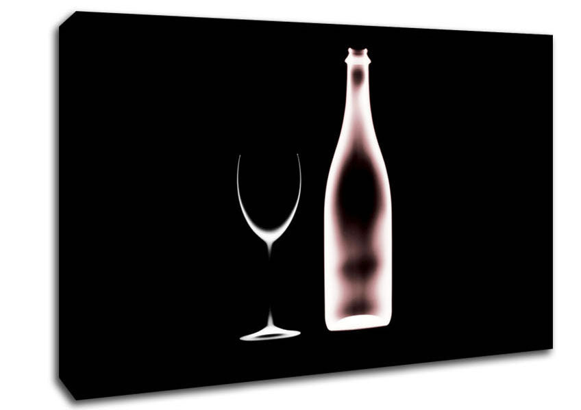 X-Ray Wine Bottle Canvas Wall Art