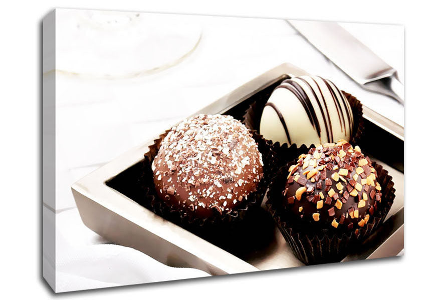 Trio Of Chocolates Canvas Wall Art