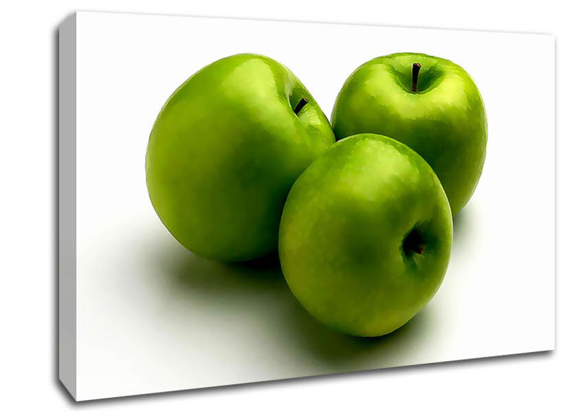 Shining Green Apples Canvas Wall Art