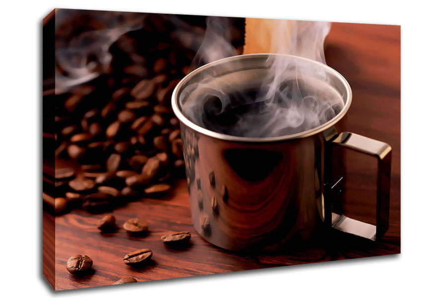 Steaming Hot Coffee Canvas Wall Art