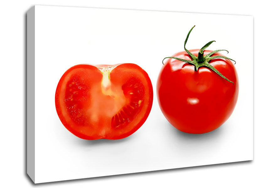 Red Tomato Sliced Canvas Wall Art
