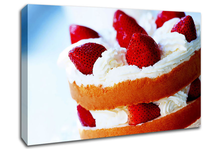 Strawberry Cream Cake Canvas Wall Art