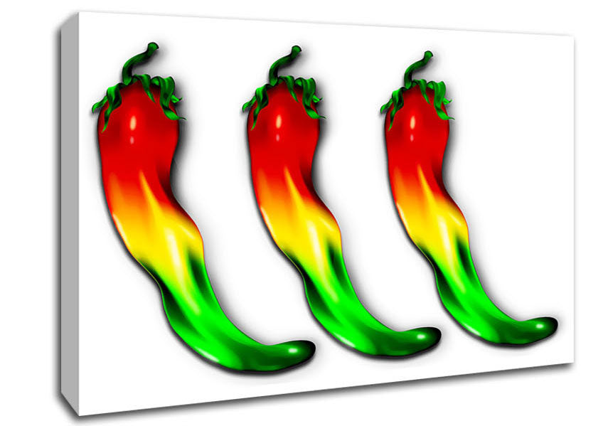 Chilli Trio Canvas Wall Art