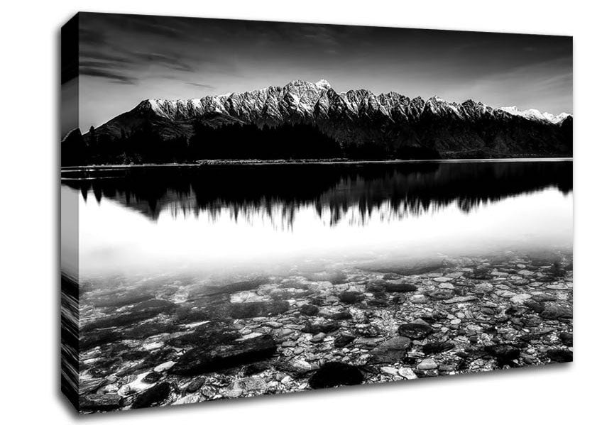 Mountain Ridge Monochrome Canvas Wall Art