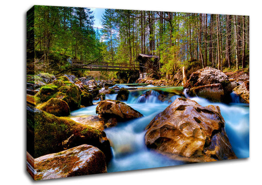 Secluded River Retreat Canvas Wall Art