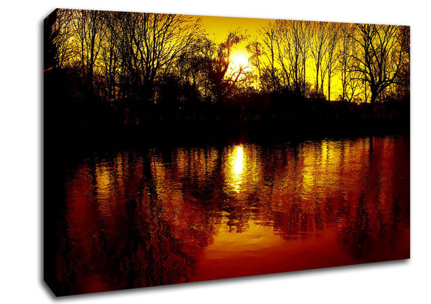 The Lake At Dusk Canvas Wall Art