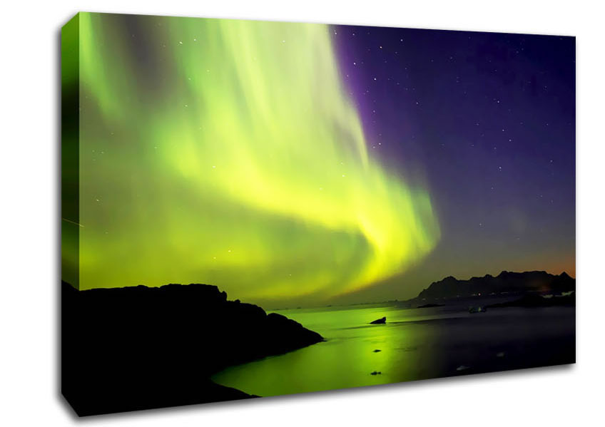 Northern Lights River Flow Canvas Wall Art