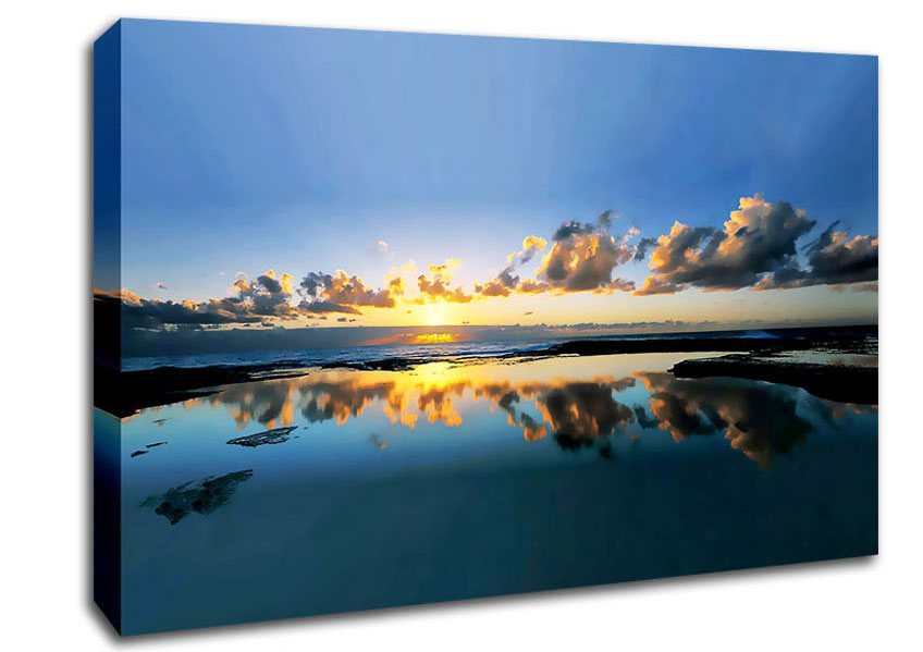 Golden Cloud Reflections Canvas Wall Art