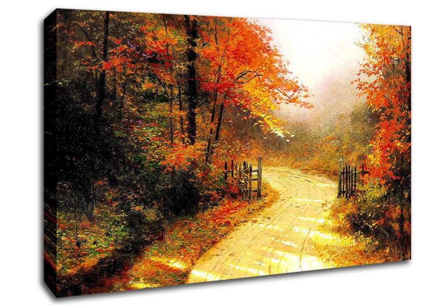 Autumn Lane Canvas Wall Art