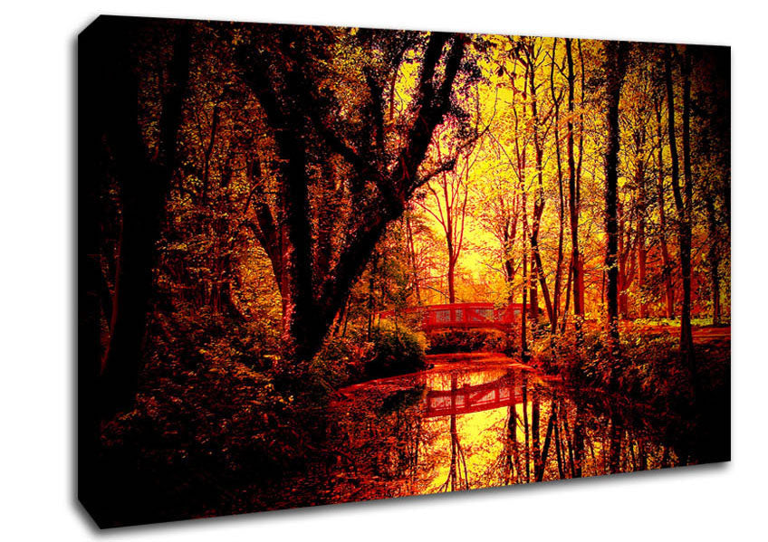 Park Bridge Autumn Canvas Wall Art