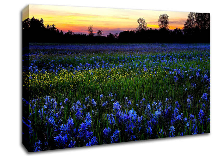 Blue Flowers Canvas Wall Art