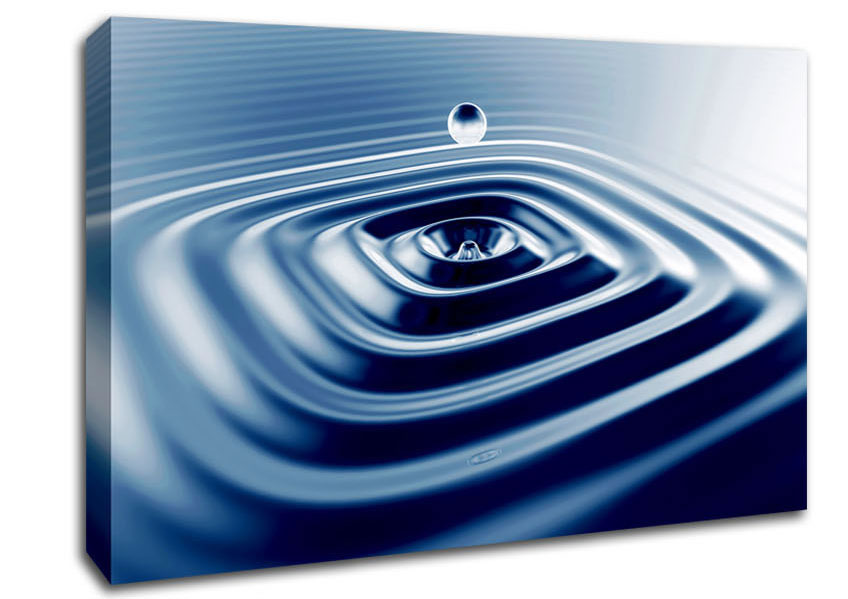 Blue Square Water Splash Canvas Wall Art