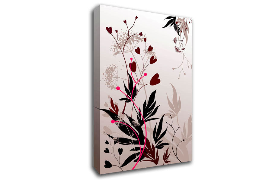 Loveheart Leaves Canvas Wall Art