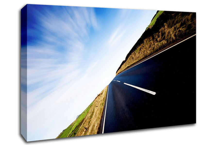 Vertical Road Horizon Canvas Wall Art
