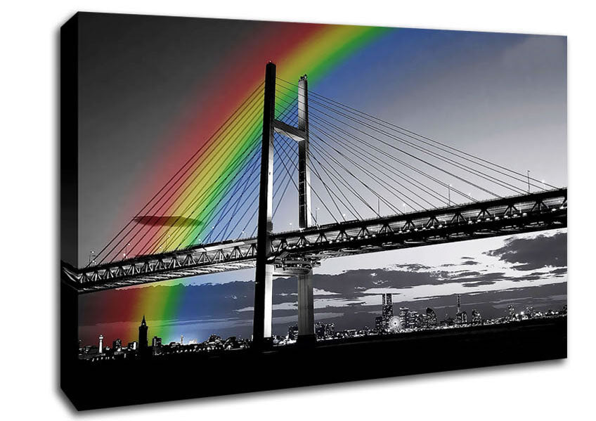 NYC Rainbow Bridge B n W Canvas Wall Art