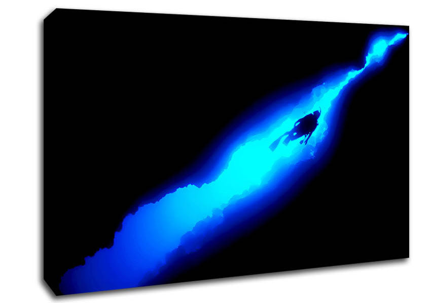 Blue Deep Sea Diver Canvas Wall Art