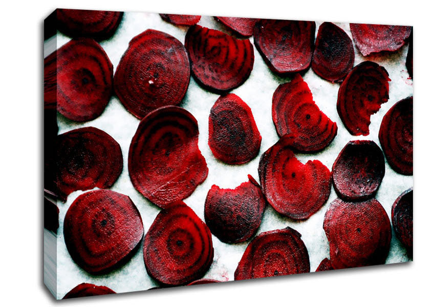 Red Beetroot Slices Canvas Wall Art