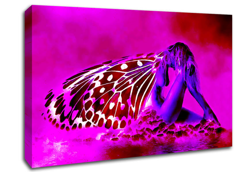 Pink Angel Wings Canvas Wall Art