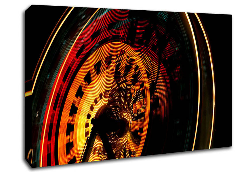Ferris Wheel At Night Canvas Wall Art
