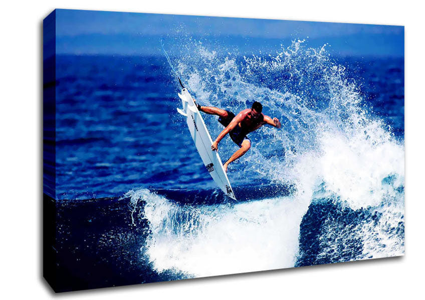 Surfer Jumping The Wave Canvas Wall Art