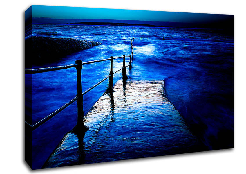 Stunning Blue Ocean Walkway Canvas Wall Art
