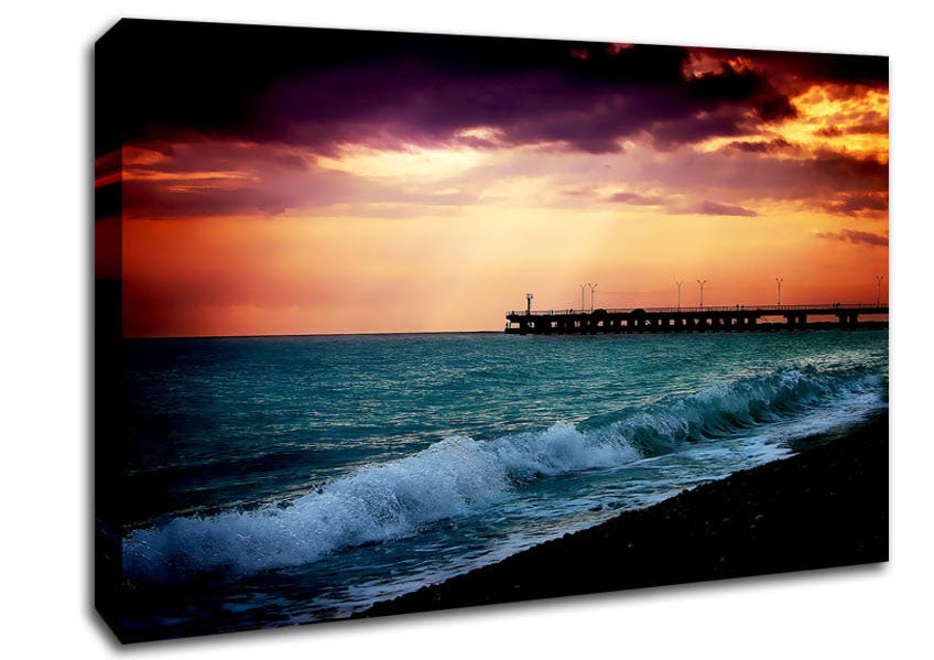 Ocean Waves At Daybreak Canvas Wall Art