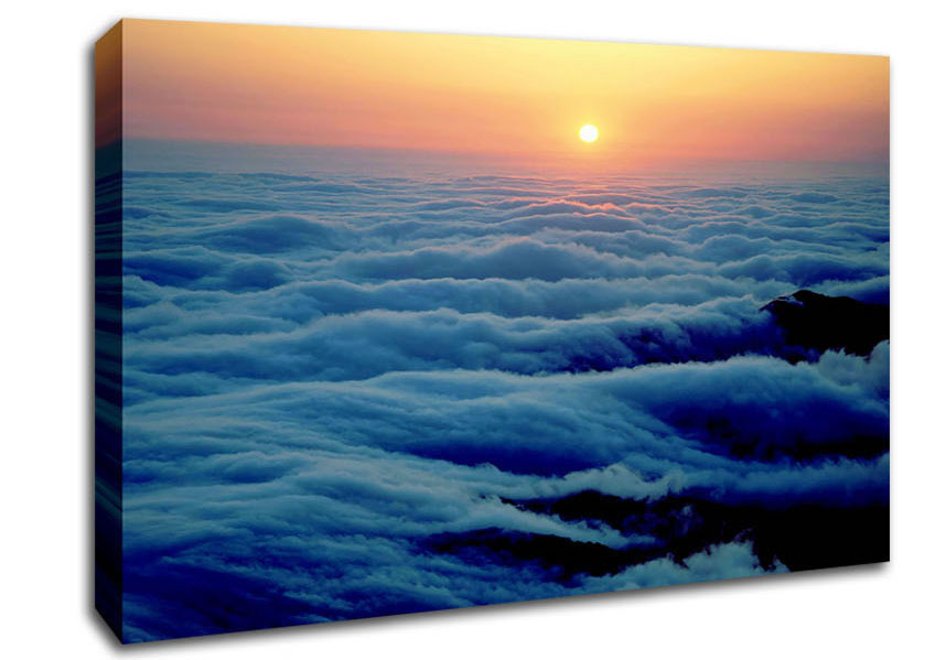 Gentle Ocean Wave Clouds Canvas Wall Art