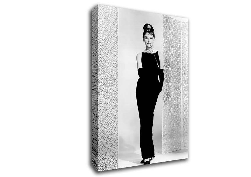 Audrey Hepburn Black Dress Canvas Wall Art